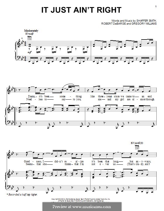 It Just Ain't Right (Ne-Yo): Für Stimme und Klavier (oder Gitarre) by Gregory Williams, Robert Debarge, Ne-Yo