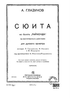 Raimonda, Op.57: Suite. Introduktion zum Szene I, Akt I – Partitur by Alexander Glazunov