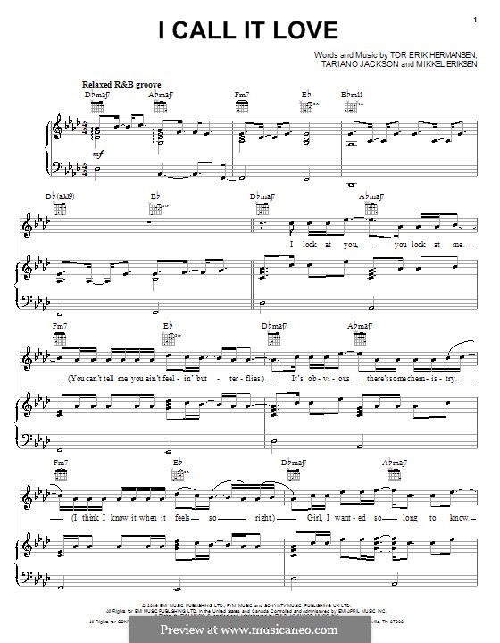 I Call It Love: Für Stimme und Klavier (oder Gitarre) by Mikkel Storleer Eriksen, Tariano Jackson, Tor Erik Hermansen