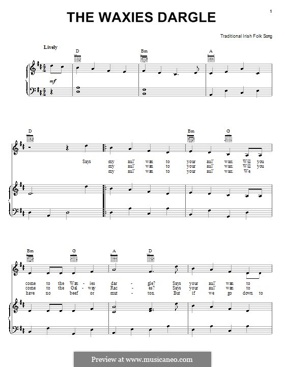 The Waxie's Dargle (The girl I left behind me): Für Stimme und Klavier (oder Gitarre) by folklore