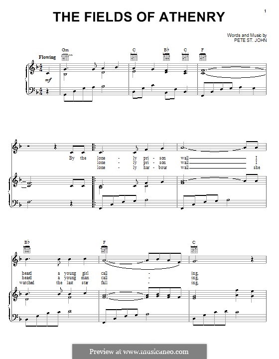 The Fields of Athenry: Für Stimme und Klavier (oder Gitarre) by Pete St. John