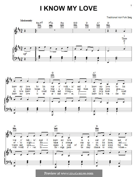 I Know My Love: Für Stimme und Klavier (oder Gitarre) by folklore