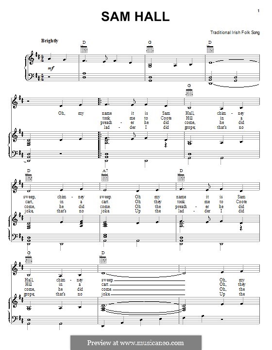 Sam Hall: Für Stimme und Klavier (oder Gitarre) by folklore