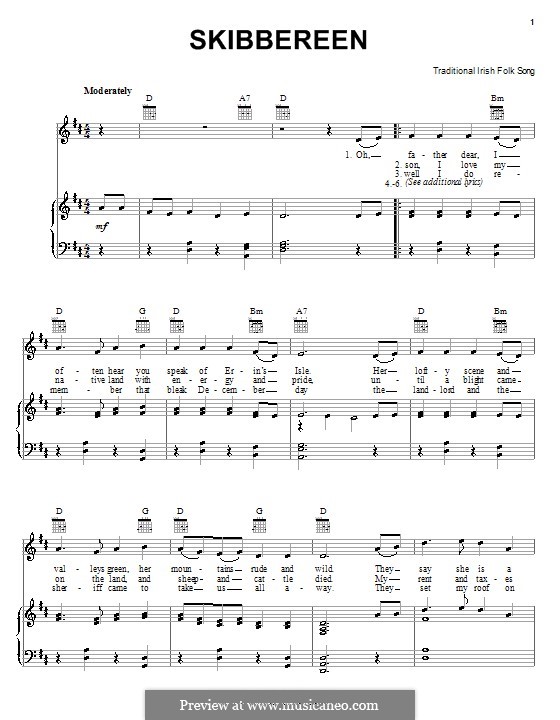 Skibbereen: Für Stimme und Klavier (oder Gitarre) by folklore