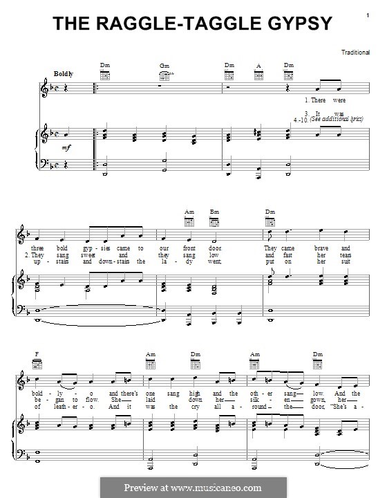 The Raggle Taggle Gypsy: Für Stimme und Klavier (oder Gitarre) by folklore