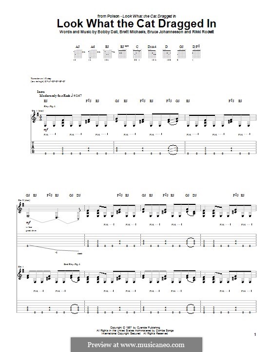 Look What the Cat Dragged in (Poison): Für Gitarre mit Tabulatur by Bobby Dall, Bret Michaels, C.C. DeVille, Rikki Rockett
