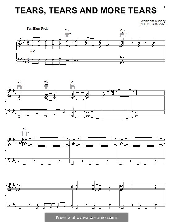 Tears, Tears and More Tears: Für Stimme und Klavier (oder Gitarre) by Elvis Costello