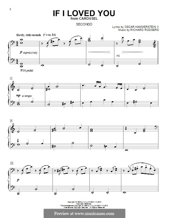 If I Loved You (from Carousel): Für Klavier, vierhändig by Richard Rodgers