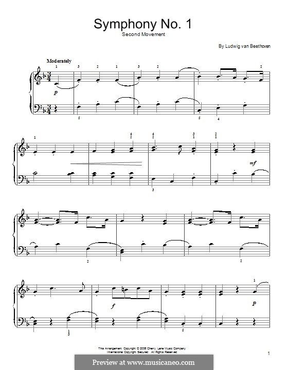 Fragmente: Teil III (Theme). Version for easy piano by Ludwig van Beethoven