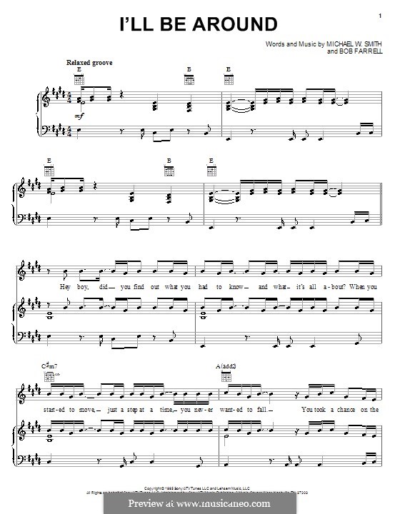 I'll Be Around: Für Stimme und Klavier (oder Gitarre) by Bob Farrell