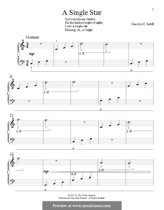 A Single Star: Für Klavier by Carolyn C. Setliff