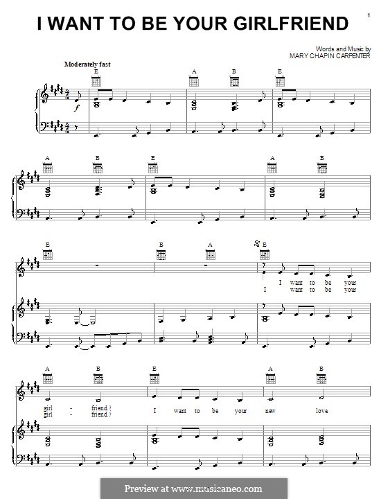 I Want To Be Your Girlfriend: Für Stimme und Klavier (oder Gitarre) by Mary Chapin Carpenter