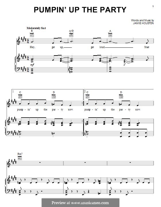 Pumpin' Up the Party (Hannah Montana): Für Stimme und Klavier (oder Gitarre) by Jamie Houston