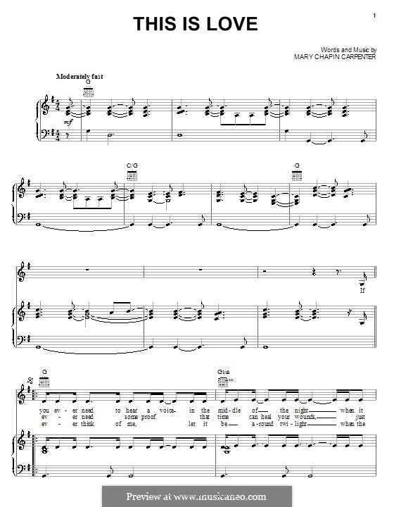 This Is Love: Für Stimme und Klavier (oder Gitarre) by Mary Chapin Carpenter