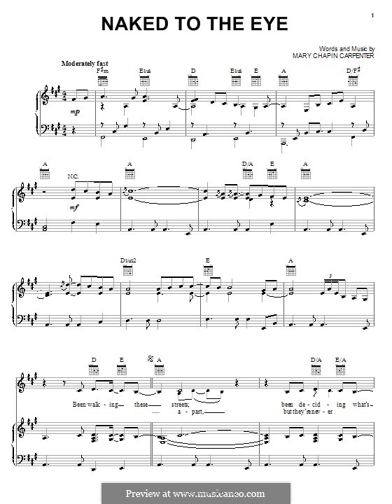 Naked to the Eye: Für Stimme und Klavier (oder Gitarre) by Mary Chapin Carpenter