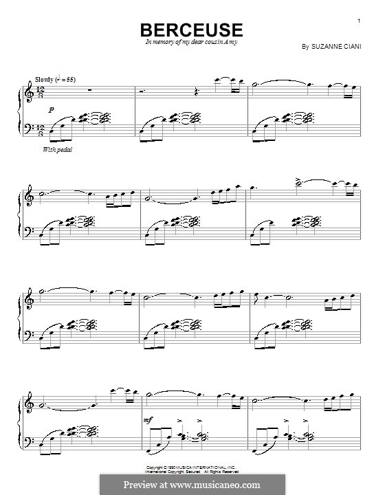 Wiegenlied: Für Klavier by Suzanne Ciani