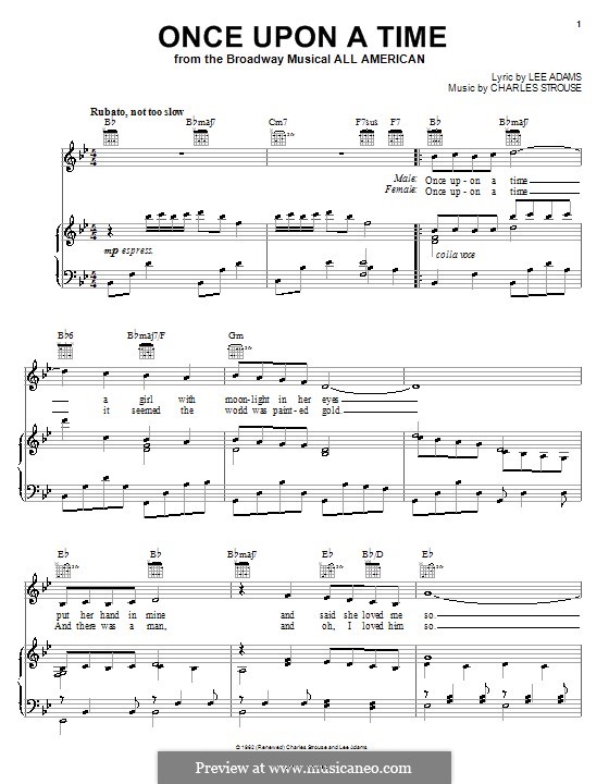 Once Upon a Time: Für Stimme und Klavier (oder Gitarre) by Charles Strouse