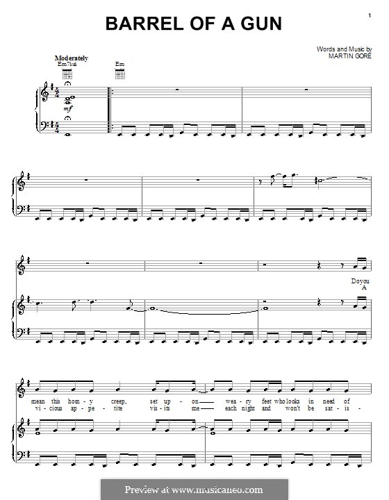 Barrel of a Gun (Depeche Mode): Für Stimme und Klavier (oder Gitarre) by Martin Gore