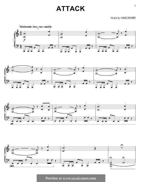 Attack (from Pearl Harbor): Für Klavier by Hans Zimmer