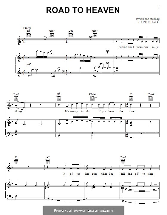 Road to Heaven (Five for Fighting): Für Stimme und Klavier (oder Gitarre) by John Ondrasik