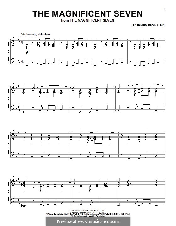 The Magnificent Seven: Für Klavier by Elmer Bernstein