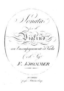 Sonate für Violine und Bratsche in D-Dur, P XVI:4: Sonate für Violine und Bratsche in D-Dur by Franz Krommer