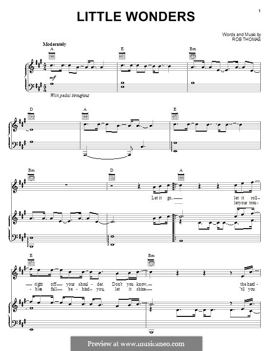 Little Wonders: Für Stimme und Klavier (oder Gitarre) by Rob Thomas