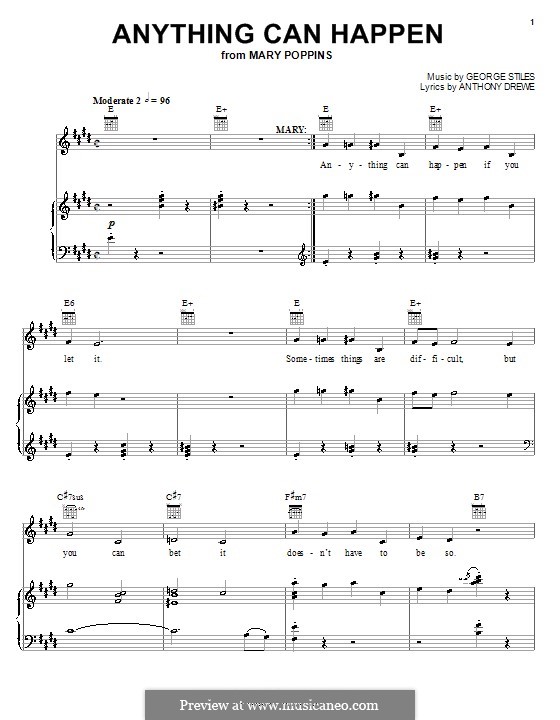 Anything Can Happen: Für Stimme und Klavier (oder Gitarre) by George Stiles