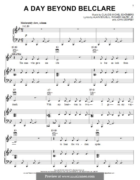 A Day Beyond Belclare: Für Stimme und Klavier (oder Gitarre) by Claude-Michel Schönberg