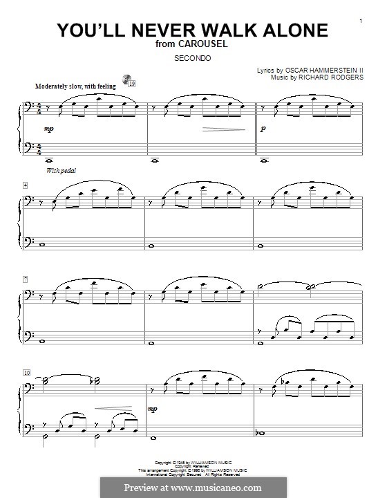 You'll Never Walk Alone (from Carousel): Für Klavier, vierhändig by Richard Rodgers