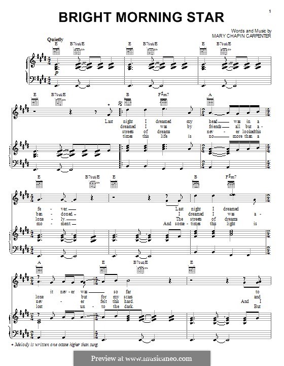 Bright Morning Star: Für Stimme und Klavier (oder Gitarre) by Mary Chapin Carpenter