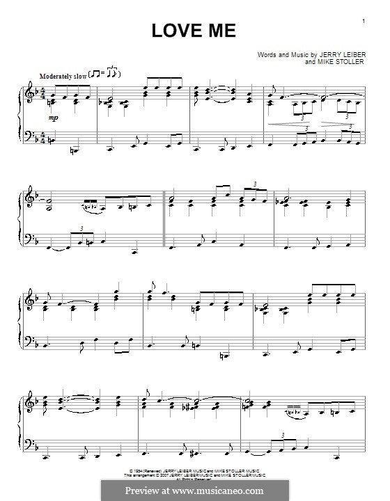 Love Me (Elvis Presley): Für Klavier by Jerry Leiber, Mike Stoller