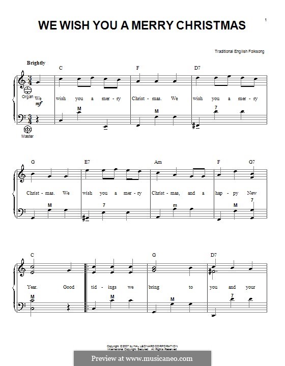 We Wish You a Merry Christmas (Printable Scores): Für Akkordeon by folklore