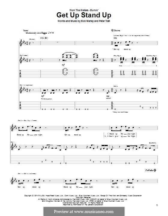 Get Up Stand Up: Für Gitarre mit Tabulatur by Bob Marley, Peter Tosh