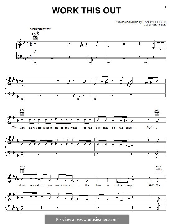 Work This Out (High School Musical 2): Für Stimme und Klavier (oder Gitarre) by Kevin Quinn, Randy Petersen
