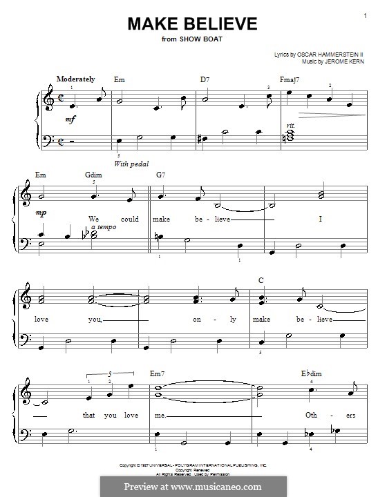 Make Believe (from Show Boat): Für Klavier, leicht by Jerome Kern