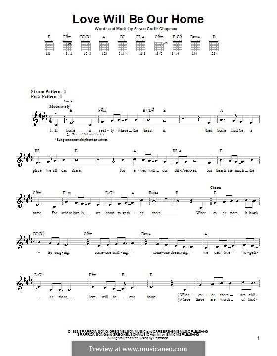 Love Will Be Our Home: Für Gitarre (Sehr leichte Fassung) by Steven Curtis Chapman
