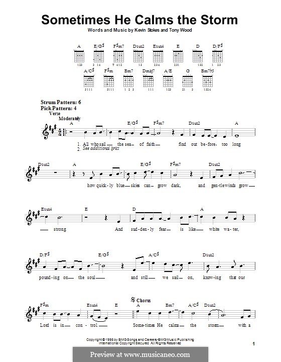 Sometimes He Calms the Storm: Für Gitarre (Sehr leichte Fassung) by Kevin Stokes, Tony Wood