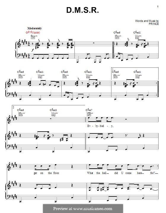 D.M.S.R.: Für Stimme und Klavier (oder Gitarre) by Prince