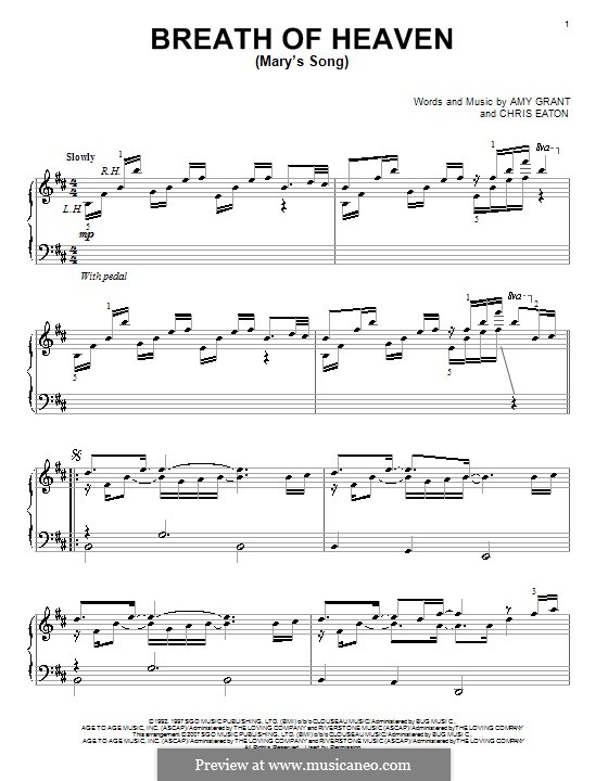 Breath of Heaven (Mary's Song): Für Klavier by Chris Eaton