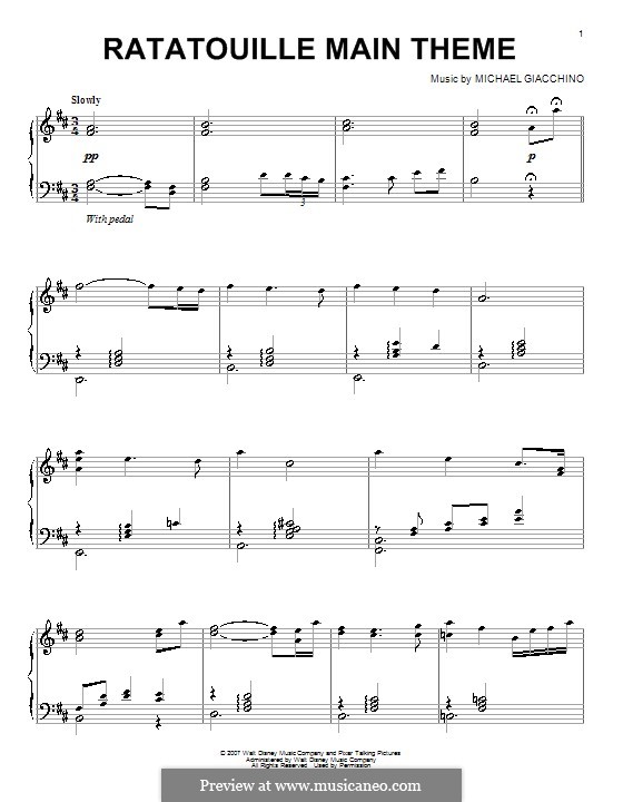 Ratatouille (Main Theme): Für Klavier by Michael Giacchino