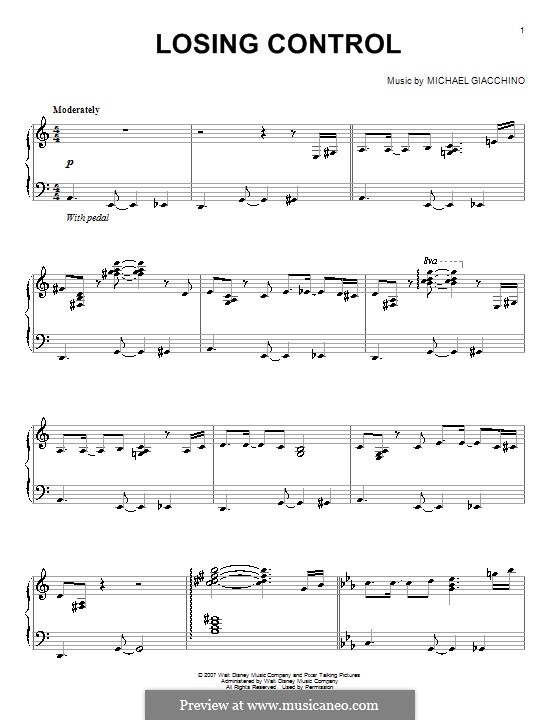Losing Control (from Ratatouille): Für Klavier by Michael Giacchino