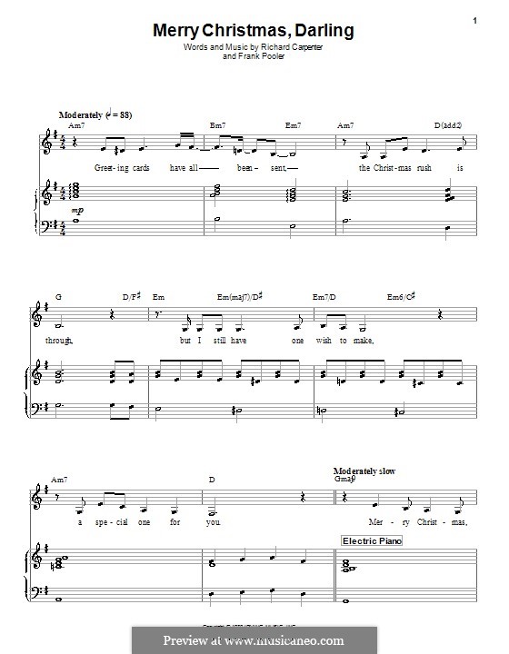 Vocal version: Für Stimme und Klavier (oder Gitarre) by Frank Pooler, Richard Carpenter