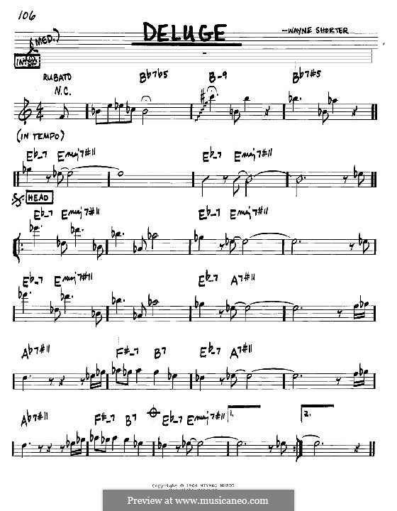 Deluge: Melodie und Akkorde - Instrumente in C by Wayne Shorter