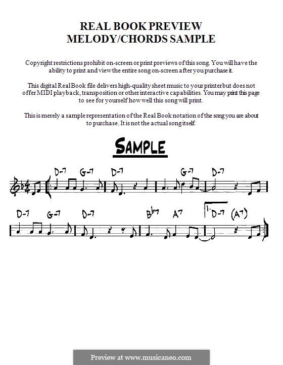 Azure (Duke Ellington): Melodie und Akkorde - Instrumente in C by Irving Mills