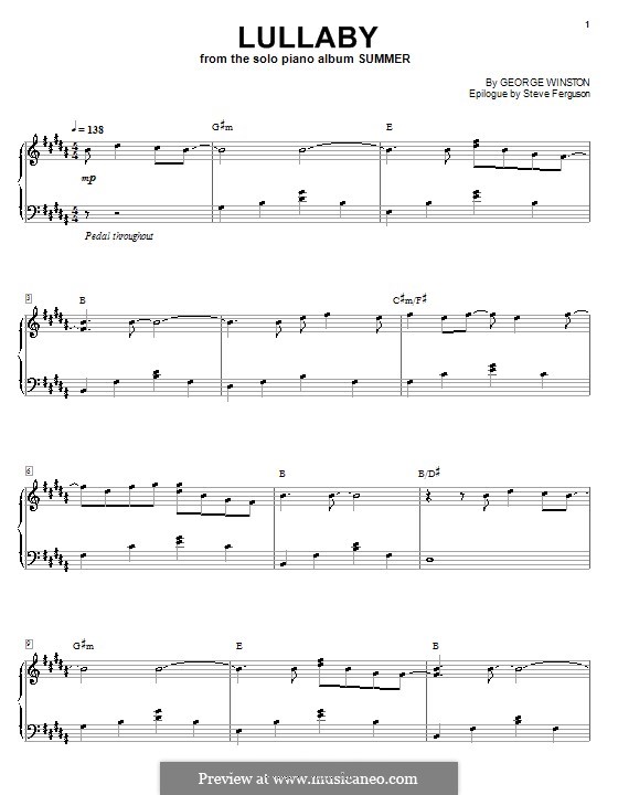 Lullaby: Für Klavier by George Winston