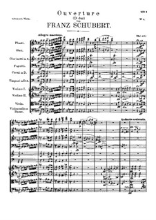 Ouvertüre für Orchester in D-Dur, D.556: Partitur by Franz Schubert