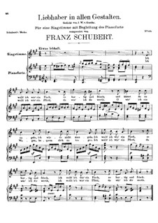 Liebhaber in allen Gestalten, D.558: Klavierauszug mit Singstimmen by Franz Schubert