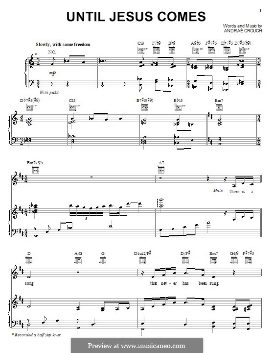 Until Jesus Comes: Für Stimme und Klavier (oder Gitarre) by Andrae Crouch