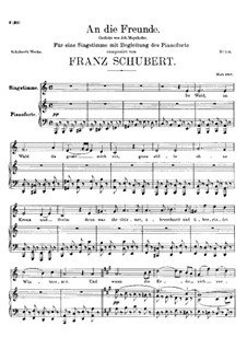 An die Freunde, D.654: A-moll by Franz Schubert